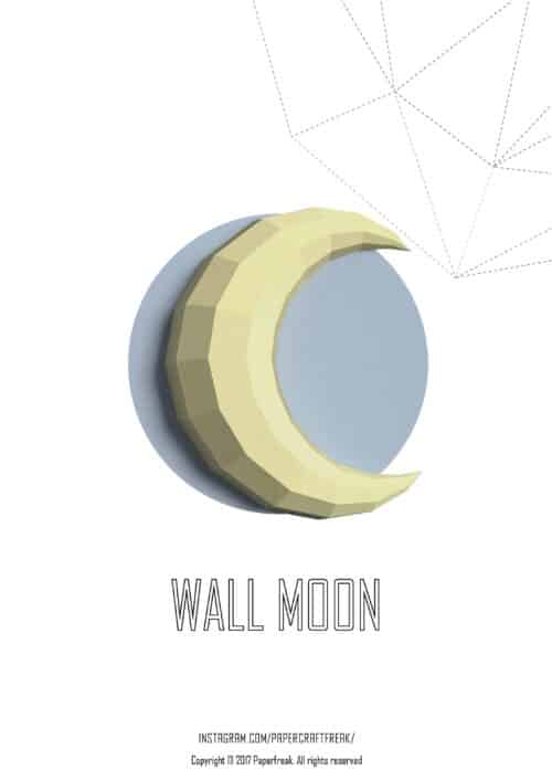 Papercraft de lua em origami 3D