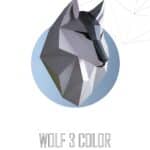 Papercraft cabeça de lobo em origami 3D