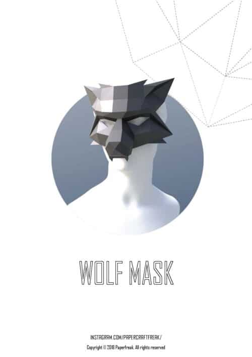 Papercraft wolfmaske origami 3D