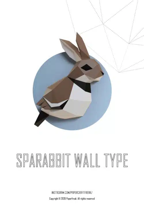 Papercraft sparrow and rabbit origami 3D