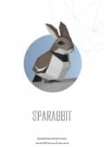 Papercraft sparrow and rabbit origami 3D