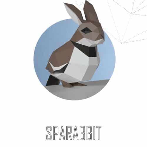 Papercraft de moineau et lapin en origami 3D