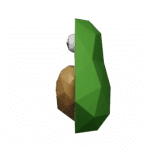 Papercraft di avocado con cuore in origami 3D