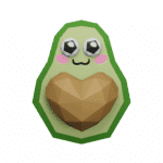 Papercraft di avocado con cuore in origami 3D