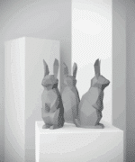 Papercraft kleiner Hase in Origami 3D