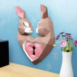 Papercraft di coniglio cuore in origami 3D