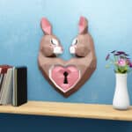 Papercraft di coniglio cuore in origami 3D