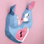 Papercraft di coniglio cuore in origami 3D