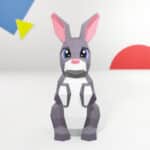 Papercraft di coniglio carino in origami 3D