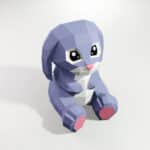 Papercraft coniglio grande in origami 3D