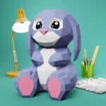 Papercraft coniglio grande in origami 3D