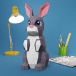 Papercraft di coniglio carino in origami 3D