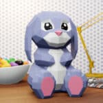 Papercraft coniglio grande in origami 3D