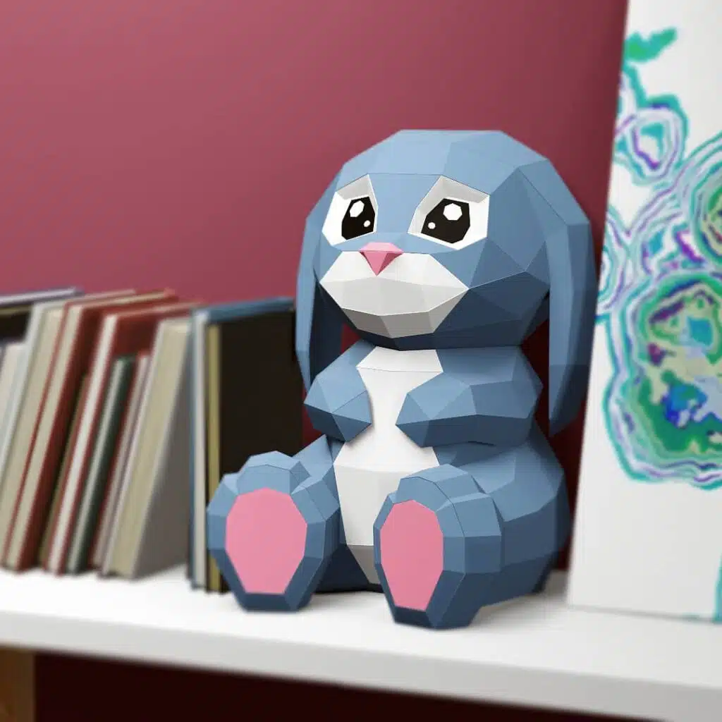 Papercraft de grand lapin en origami 3D