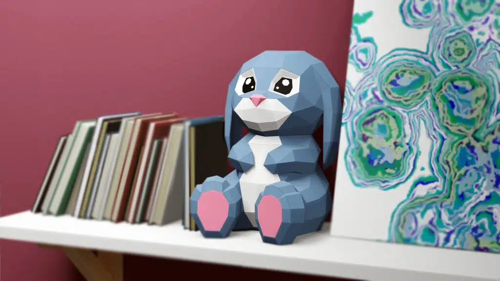 Papercraft of big rabbit in 3D origami Papercraft of big rabbit in 3D origami