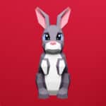 Papercraft di coniglio carino in origami 3D