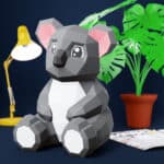 Papercraft de oso koala bebé en origami 3D