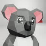 Papercraft de oso koala bebé en origami 3D
