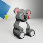 Papercraft de oso koala bebé en origami 3D