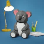 Papercraft de oso koala bebé en origami 3D