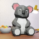 Papercraft de oso koala bebé en origami 3D