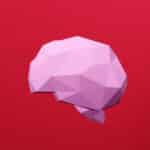 Papercraft brain sculpture in origami