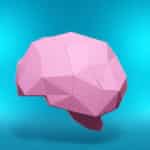 Papercraft brain sculpture in origami