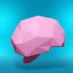 Papercraft brain sculpture in origami