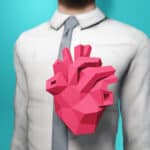 Papercraft de corazón anatómico en origami 3D