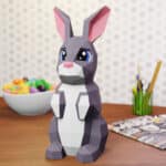 Papercraft di coniglio carino in origami 3D