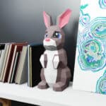 Papercraft di coniglio carino in origami 3D