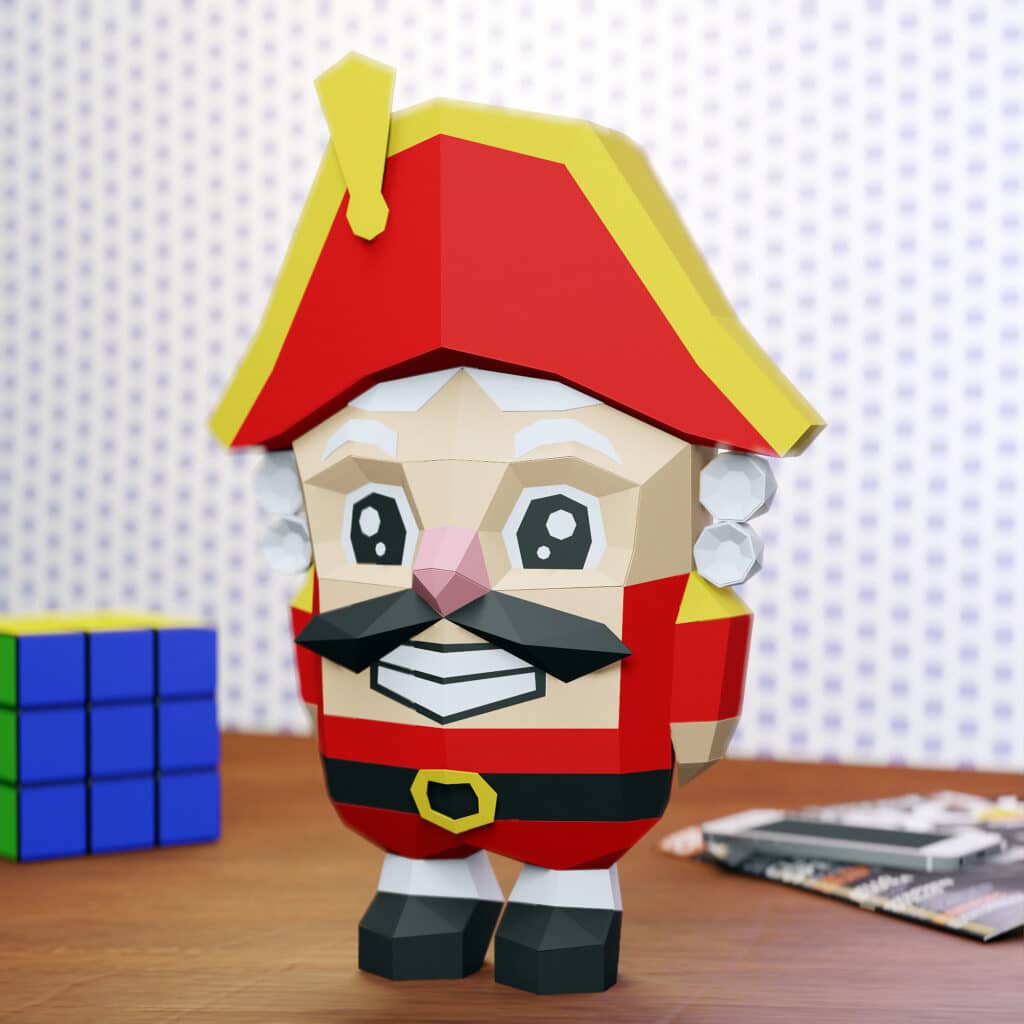 Papercraft de casse-noisette en origami 3D