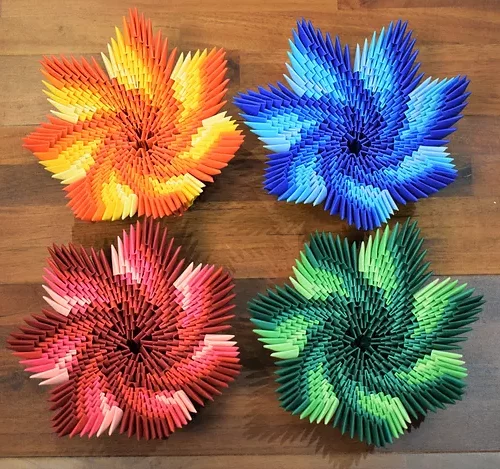 Kit d'origami d'un bol bleu