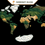 Carte du monde en papercraft 3D
