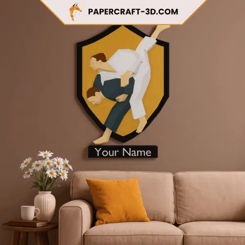 Cadre de judo mural en papercraft 3D