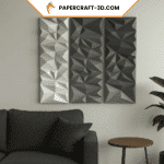 Panneau mural géométrique en papercraft 3D
