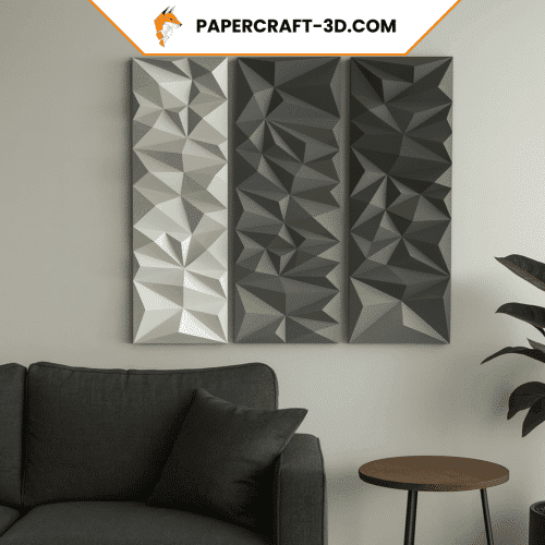 Panneau mural géométrique en papercraft 3D