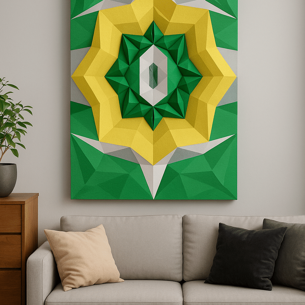 Panneau mural géométrique en papercraft 3D Panneau mural géométrique en papercraft 3D