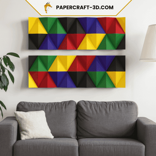 Panneau mural géométrique en papercraft 3D