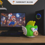 Cheep cheep de Mario en papecraft 3D