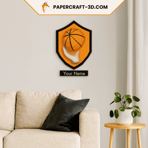 Cadre de basketball mural en papercraft 3D