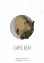 Petit ours simple en papercraft 3D