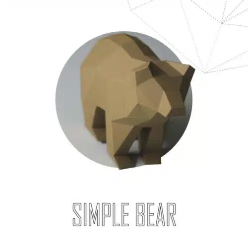 Petit ours assis en papercraft 3D