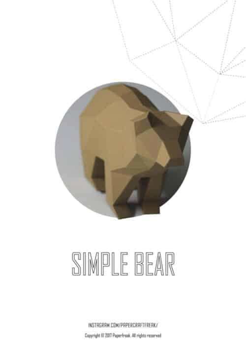 Petit ours simple en papercraft 3D