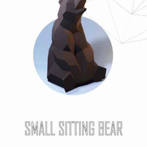 Petit ours assis en papercraft 3D