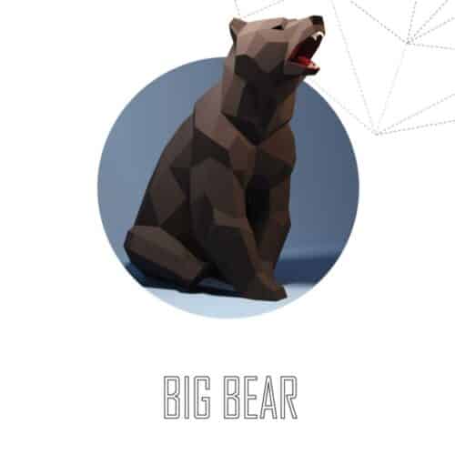 Petit ours assis en papercraft 3D