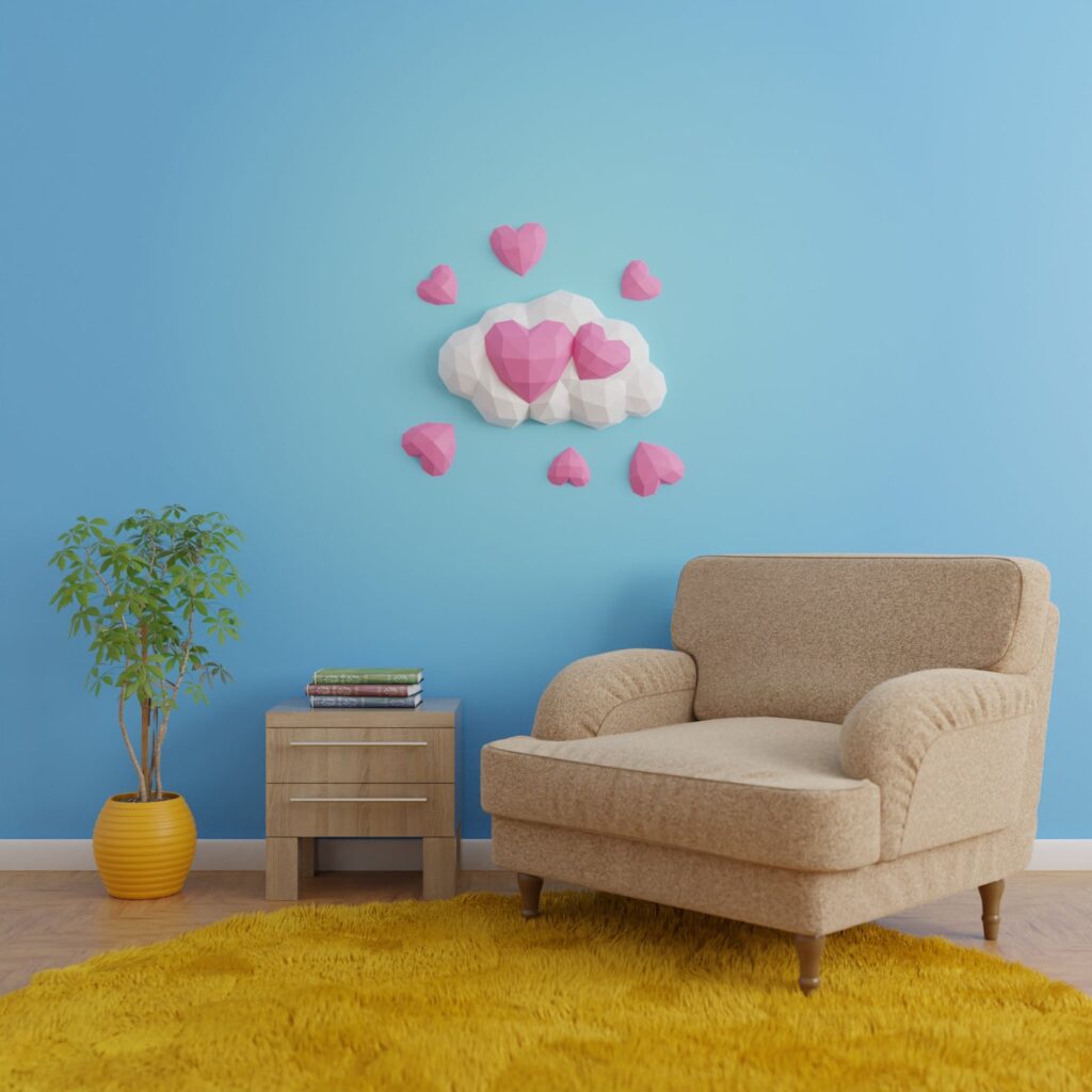 Cœurs dans un nuage