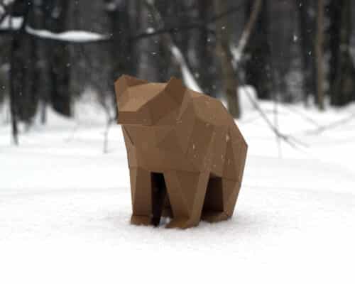 Petit ours simple en papercraft 3D