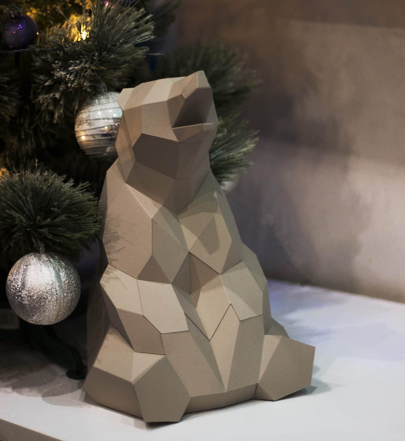 Papercraft de urso sentado em origami 3D Papercraft de urso sentado em origami 3D