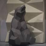 Petit ours assis en papercraft 3D